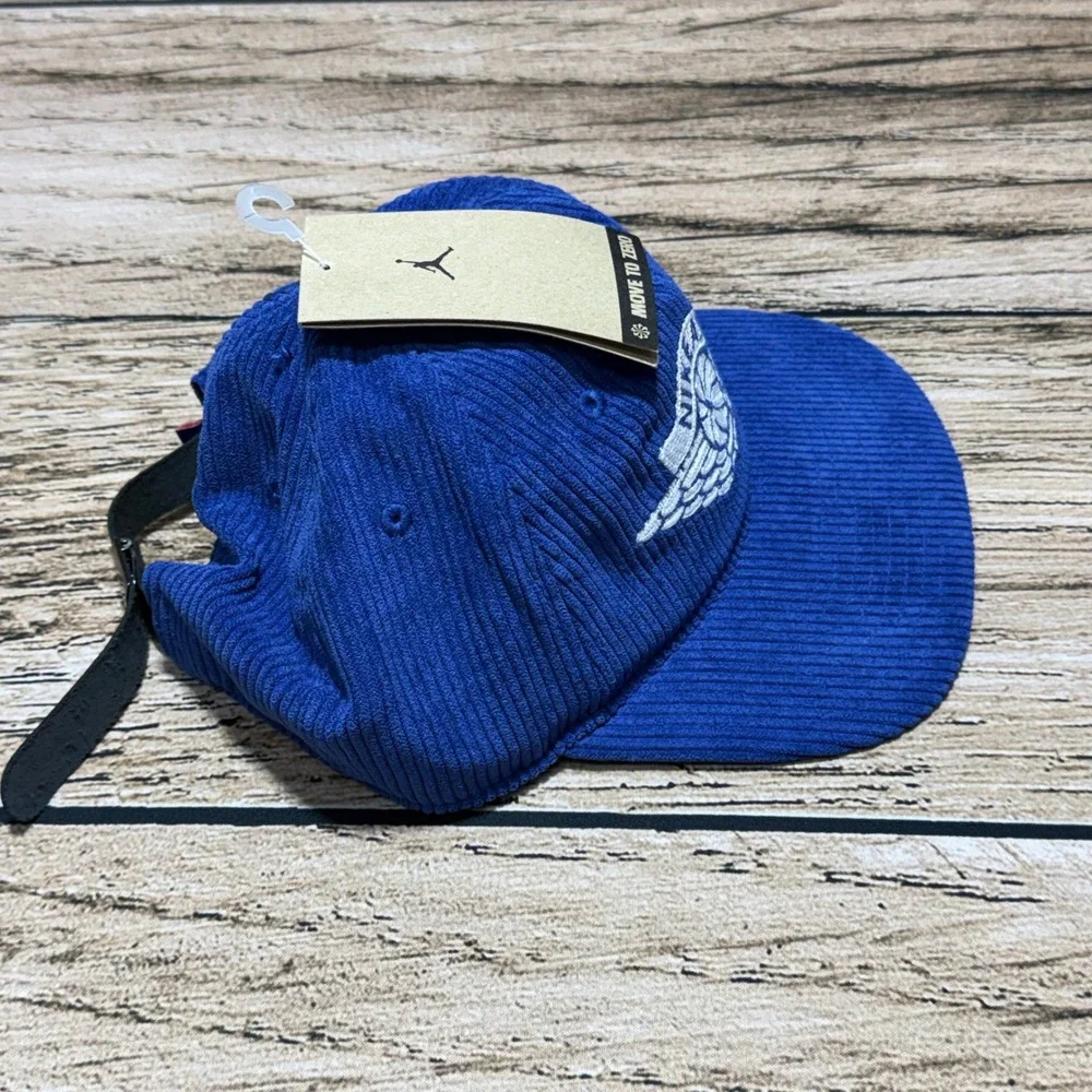 Nike Air Jordan Hat S/M Blue Corduroy Basketball Wings Strapback IB3937-485 NEW